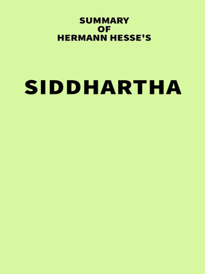 cover image of Summary of Hermann Hesse's Siddhartha